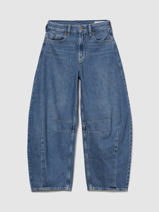 Koyu Mavi High Rise Horseshoe Jean Pantolon
