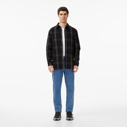 Erkek Regular Fit Kareli Siyah Gömlek