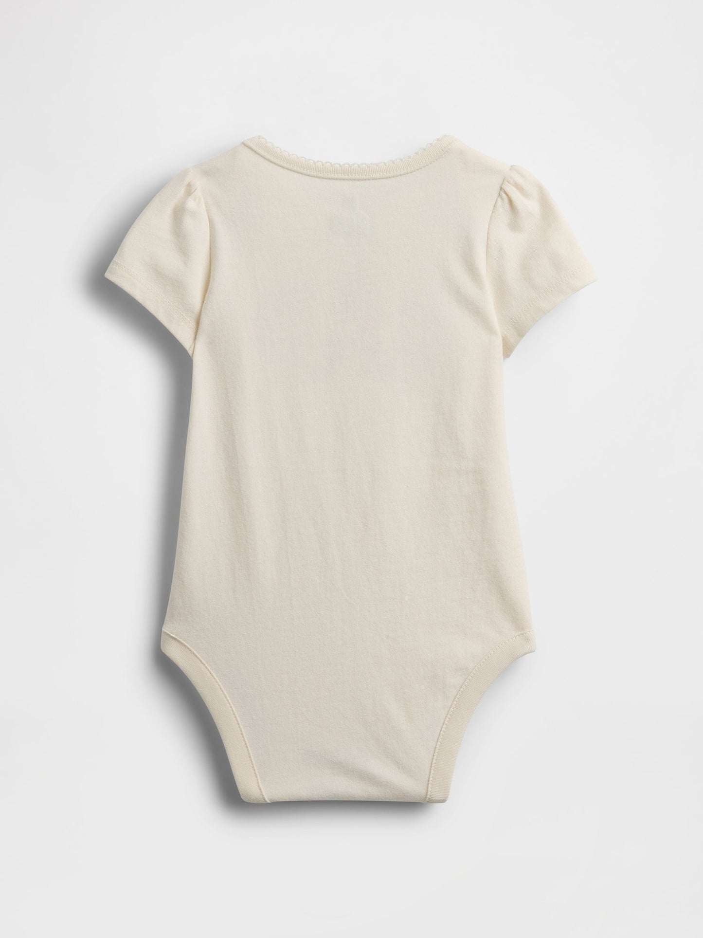 Kırık Beyaz Organik Pamuk Floral Logo Bodysuit