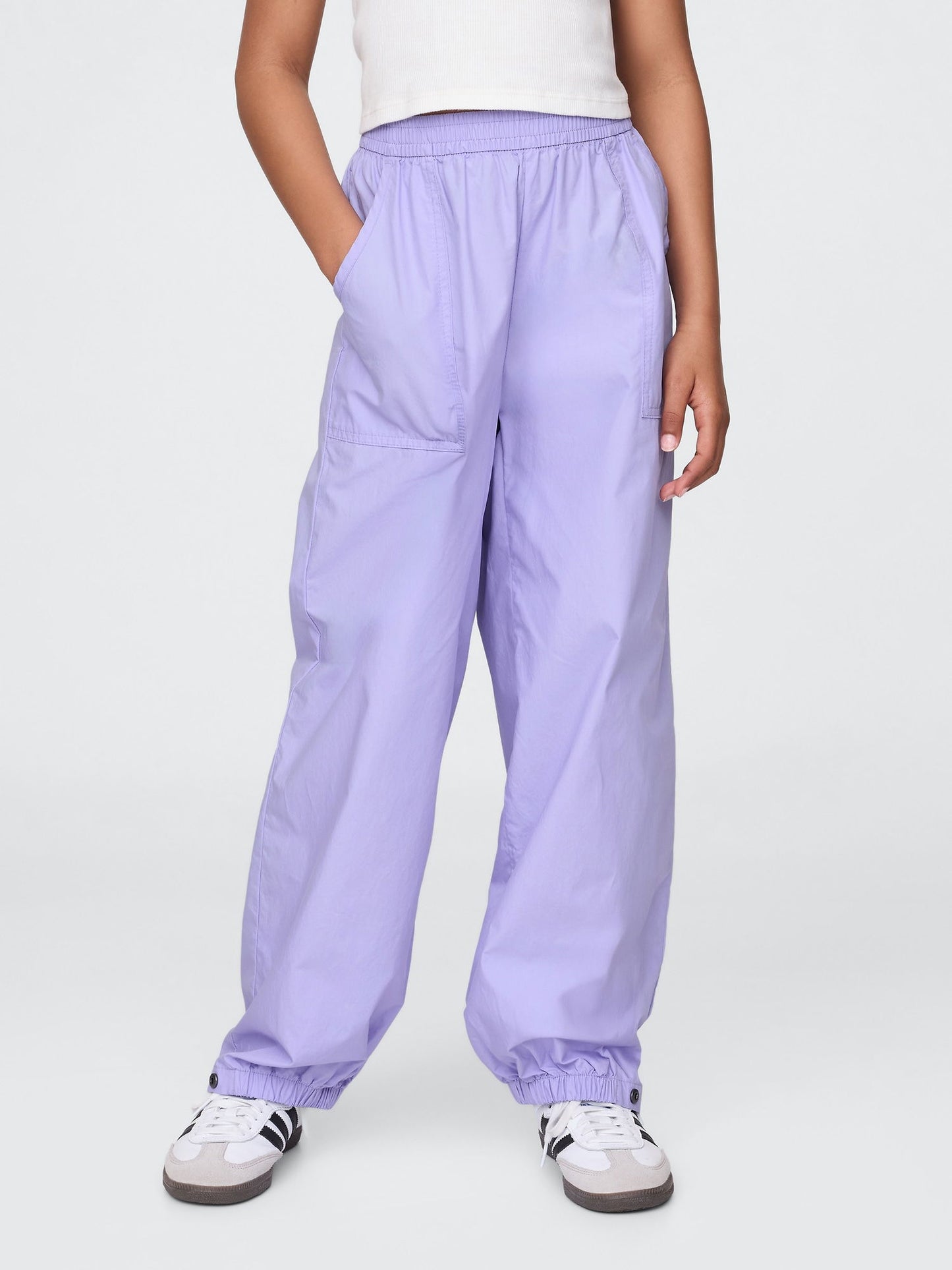 Açık Lila Poplin Baggy Jogger Pantolon