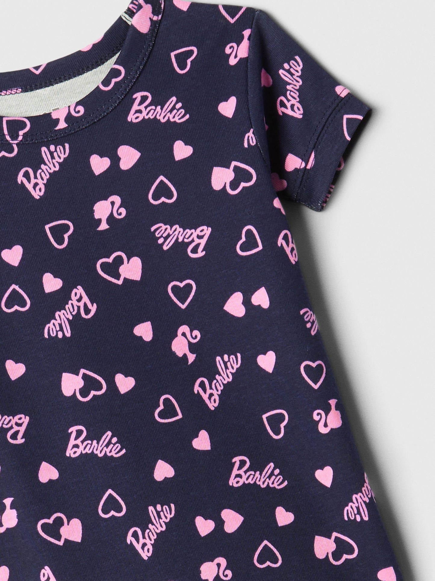 Lacivert %100 Organik Pamuk Barbie™ Desenli Pijama Takımı