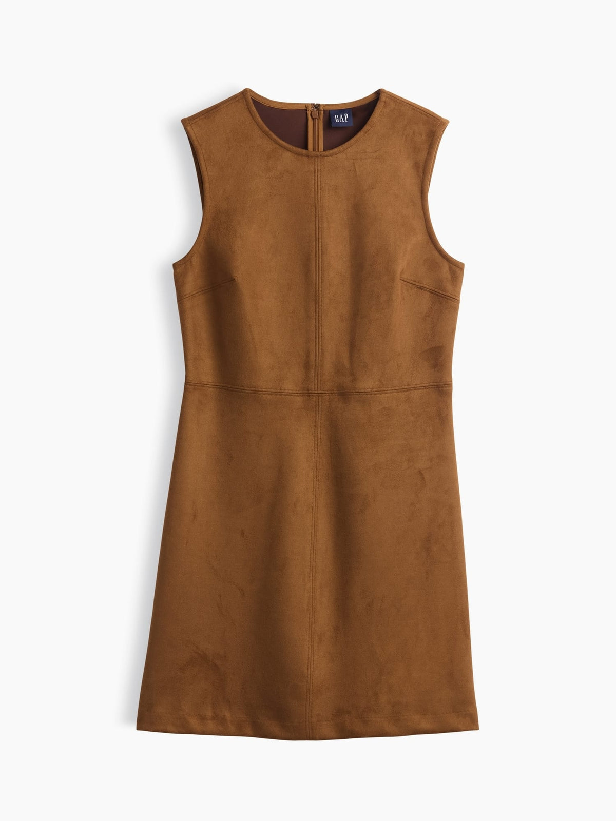 Açık Kahverengi Vegan Süet Mini Shift Elbise