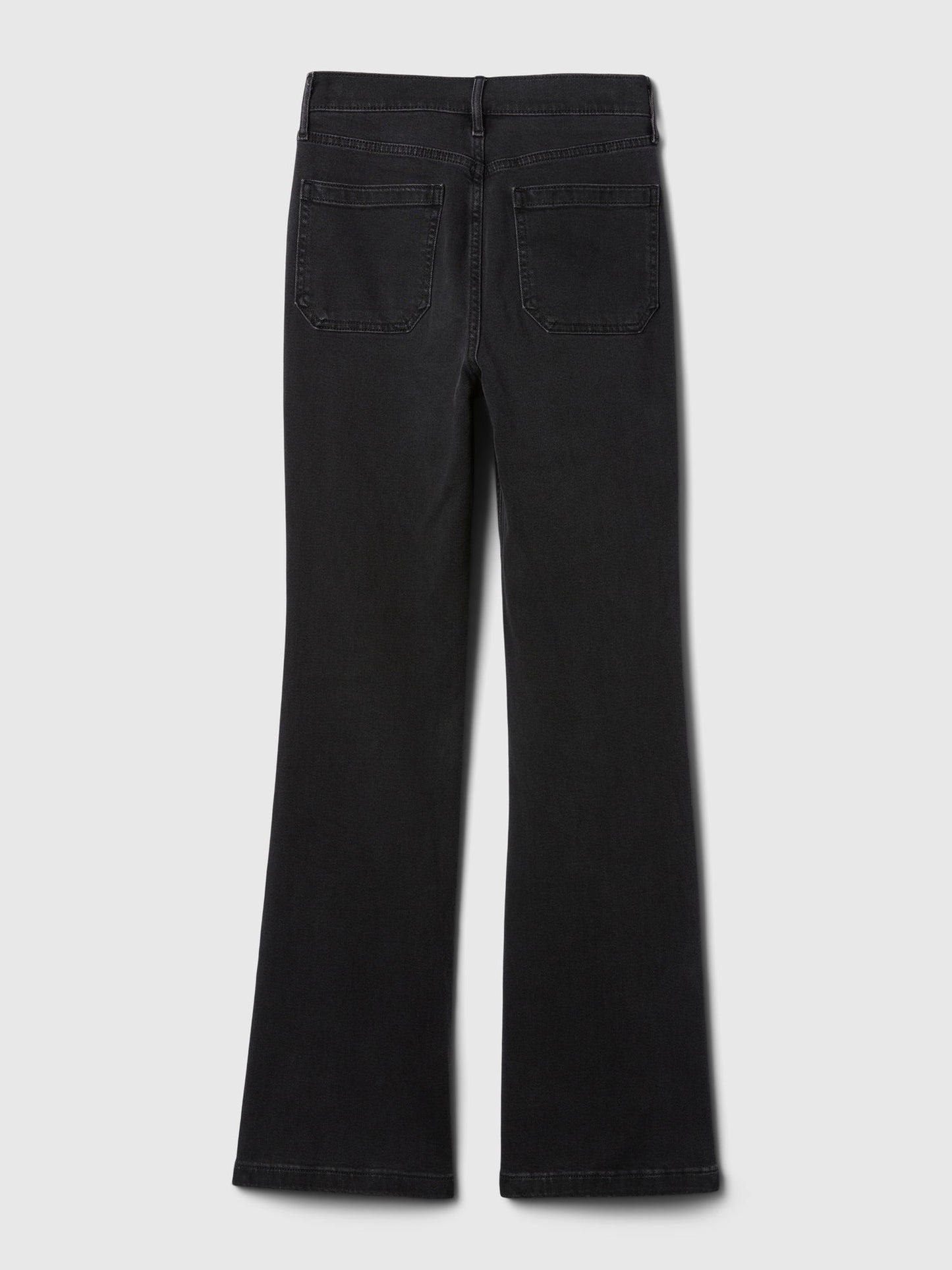 Siyah High Rise '70s Flare Jean Pantolon