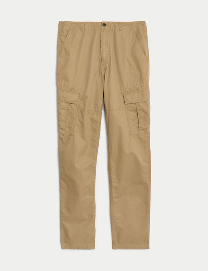 Saf Pamuklu Tapered Fit Kargo Pantolon
