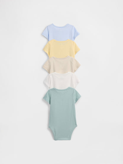 Çok Renkli First Favorites Organik Pamuk Bodysuit (5'li)