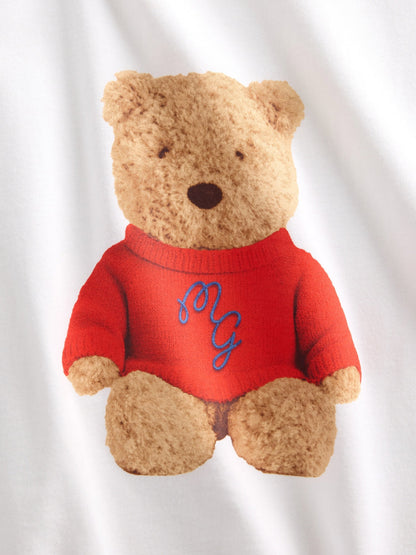 Beyaz Gap × Malbon Organik Pamuk Brannan Bear T-shirt