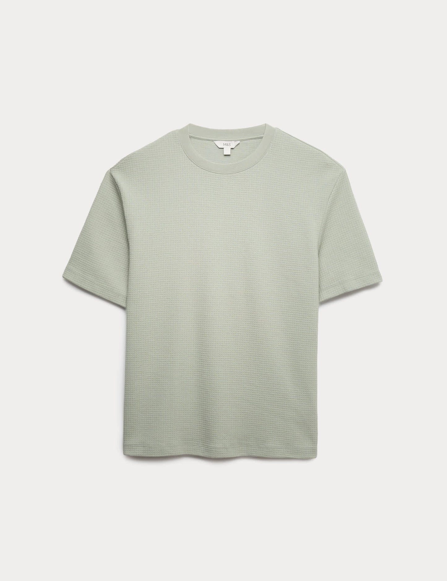 Saf Pamuklu Relaxed Waffle T-shirt