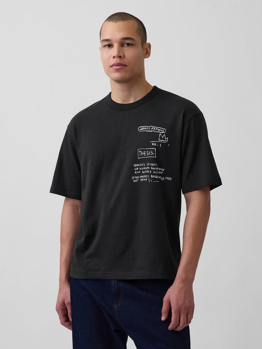 Siyah Jean-michel Basquiat Oversized T-shirt