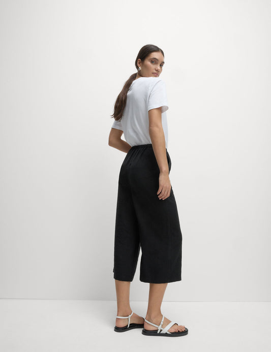 Lyocell Wide Leg Crop Pantolon