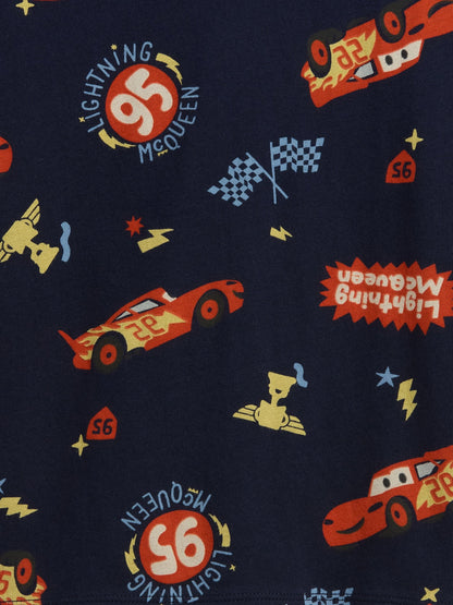 Lacivert Disney Cars Grafik Baskılı T-shirt