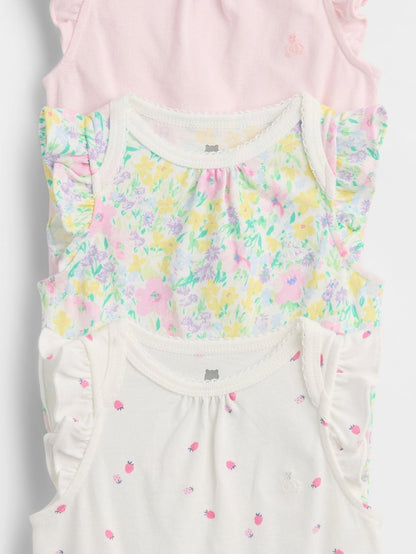Çok Renkli First Favorites Organik Pamuk Bodysuit (3’lü)