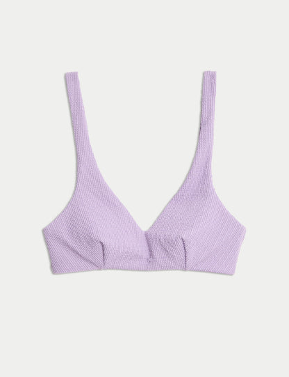 Dokulu Dolgulu Derin V Yaka Bikini Üstü