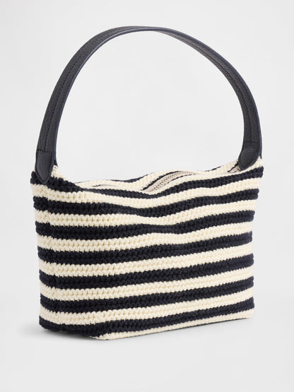 Lacivert Crochet Stripe Mini Çanta