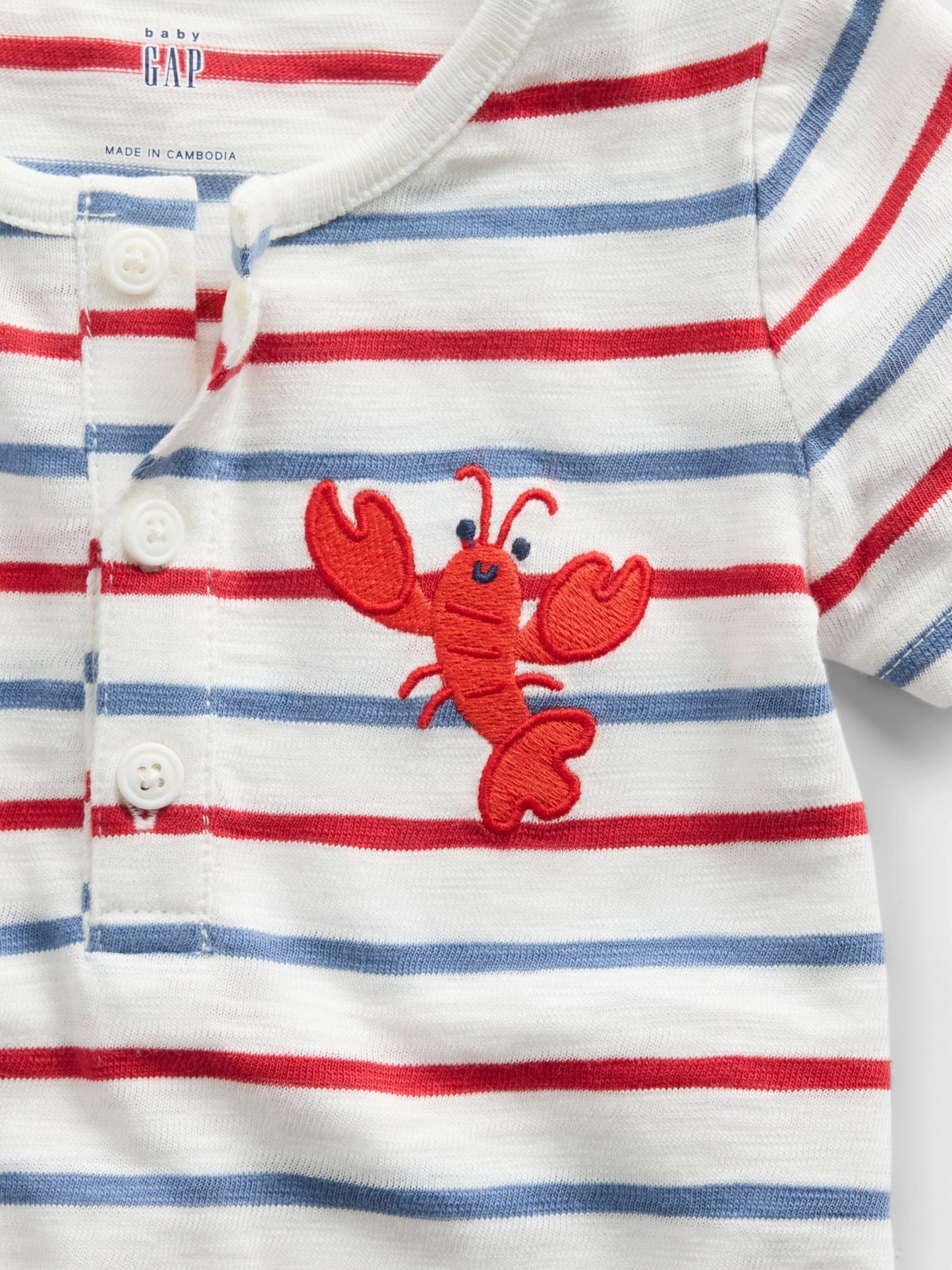 Beyaz Baby First Favorites Henley Kısa Tek Parça