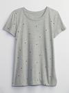 Gri Favorite Desenli Yuvarlak Yaka T-shirt