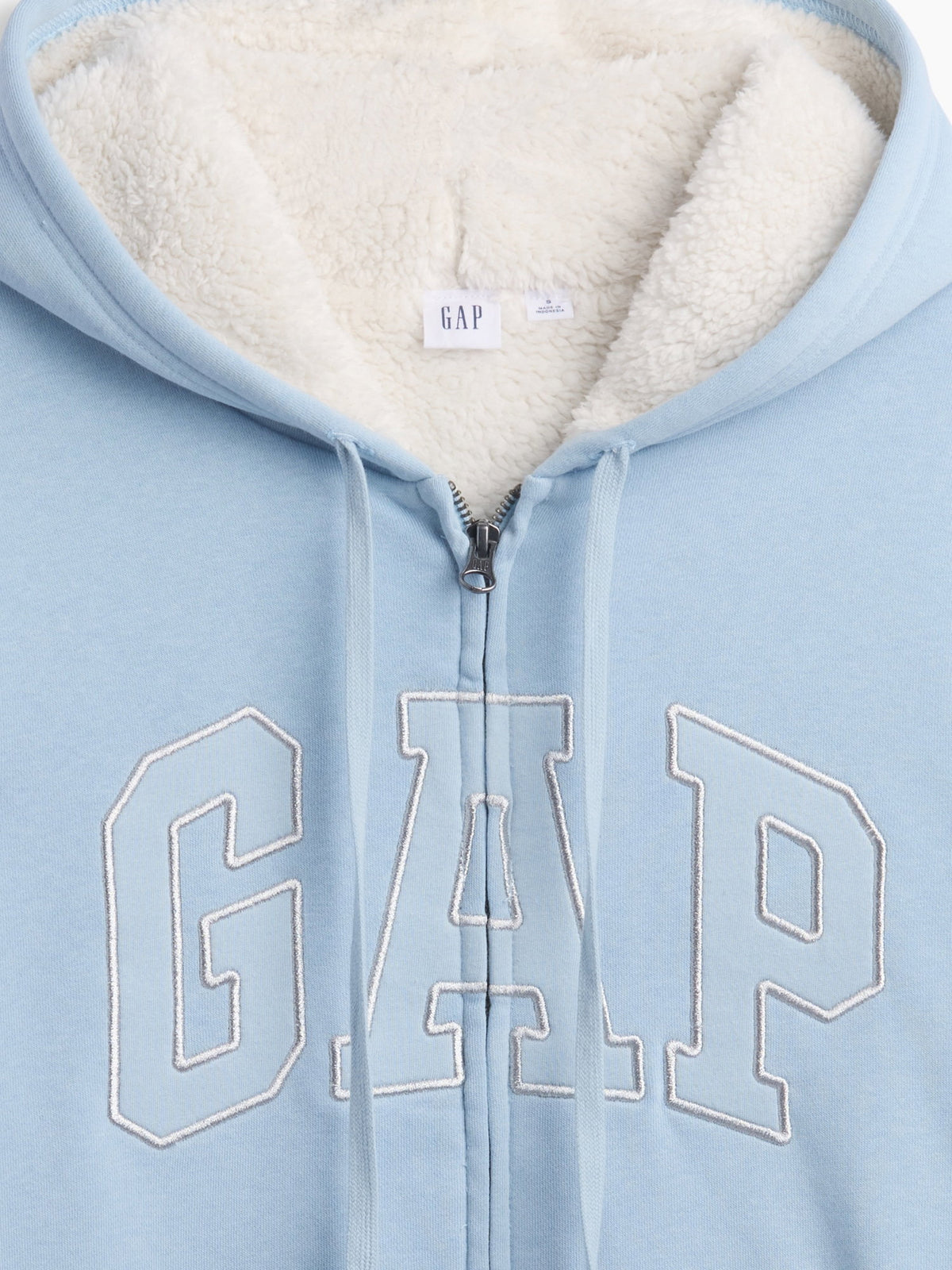 Açık Mavi Relaxed Gap Logo Sherpa-astarlı Fermuarlı Sweatshirt