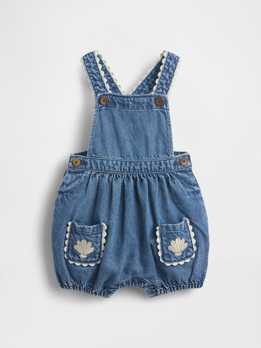 Mavi Baby Denim Shell Pocket Bubble Tulumu