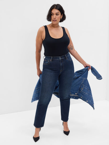 Lacivert High Rise '90s Straight Jean Pantolon