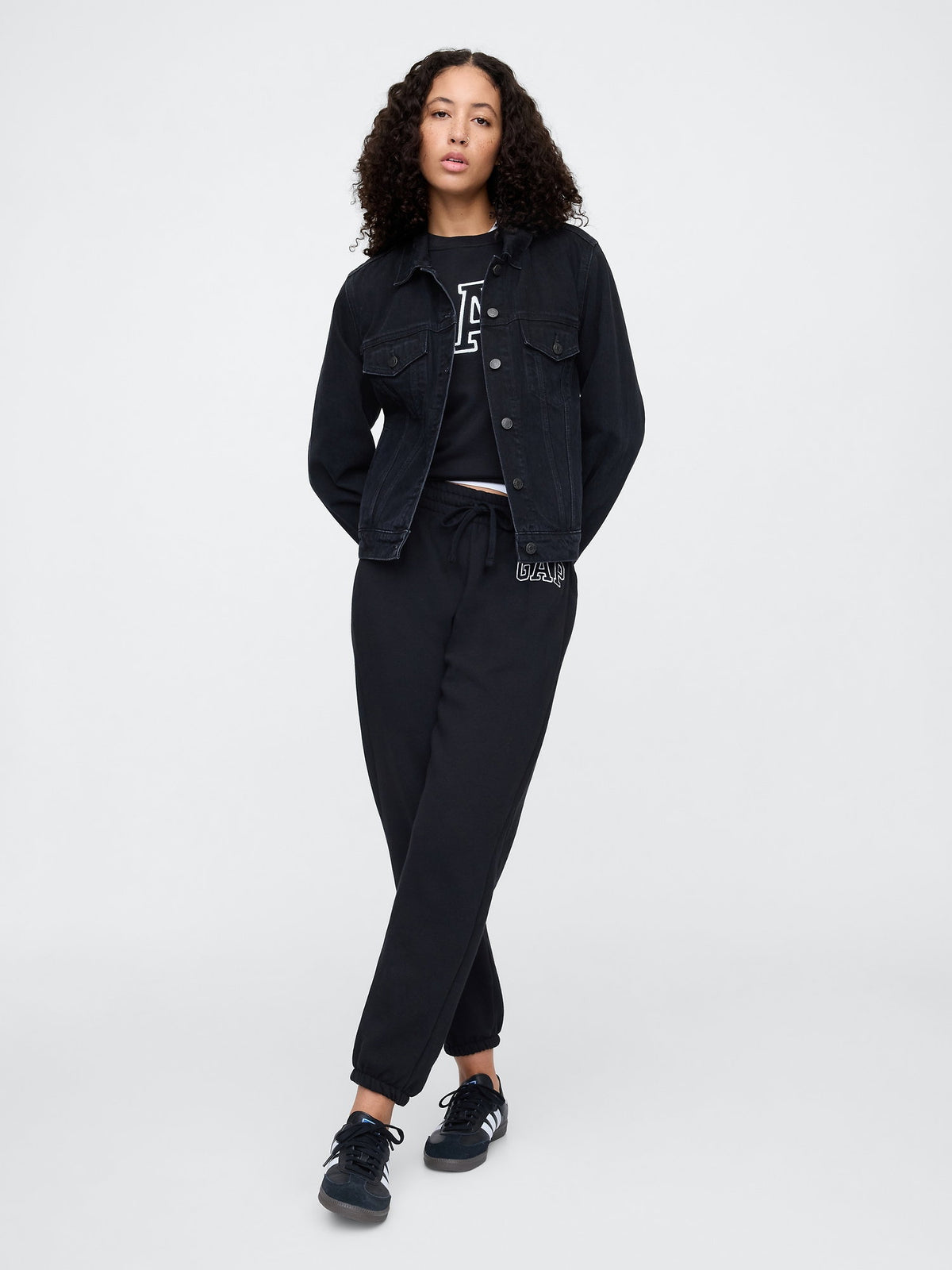 Siyah Gap Logo Jogger Fleece Eşofman Altı