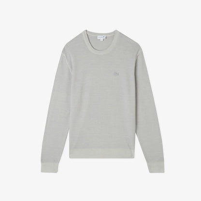 Lacoste Erkek Classic Fit Bisiklet Yaka Yün Gri Kazak