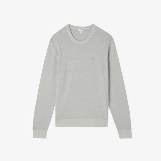 Lacoste Erkek Classic Fit Bisiklet Yaka Yün Gri Kazak