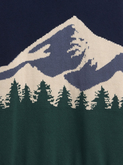 Lacivert Intarsia Kazak