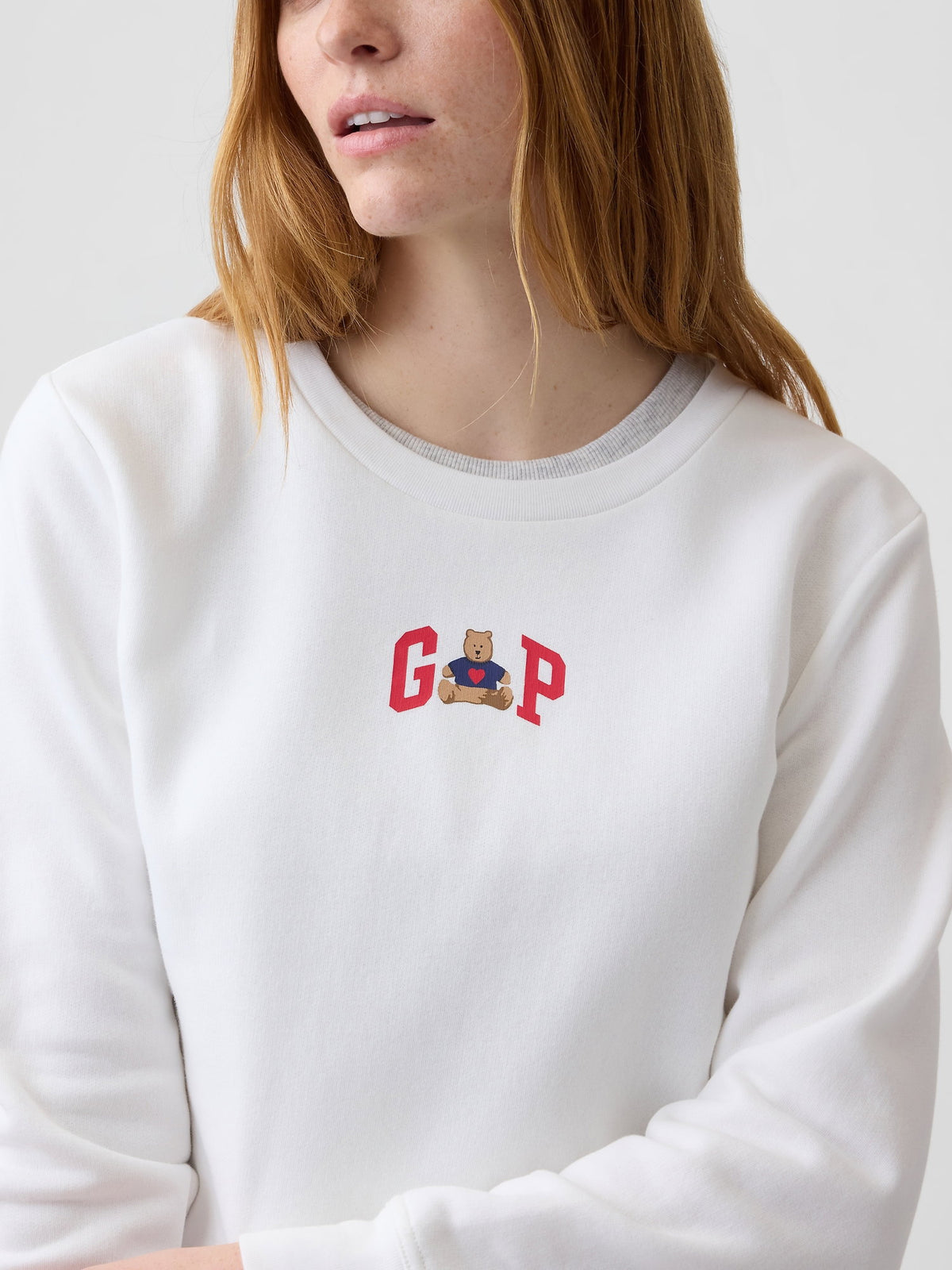 Beyaz Relaxed Gap Logo Sweatshirt