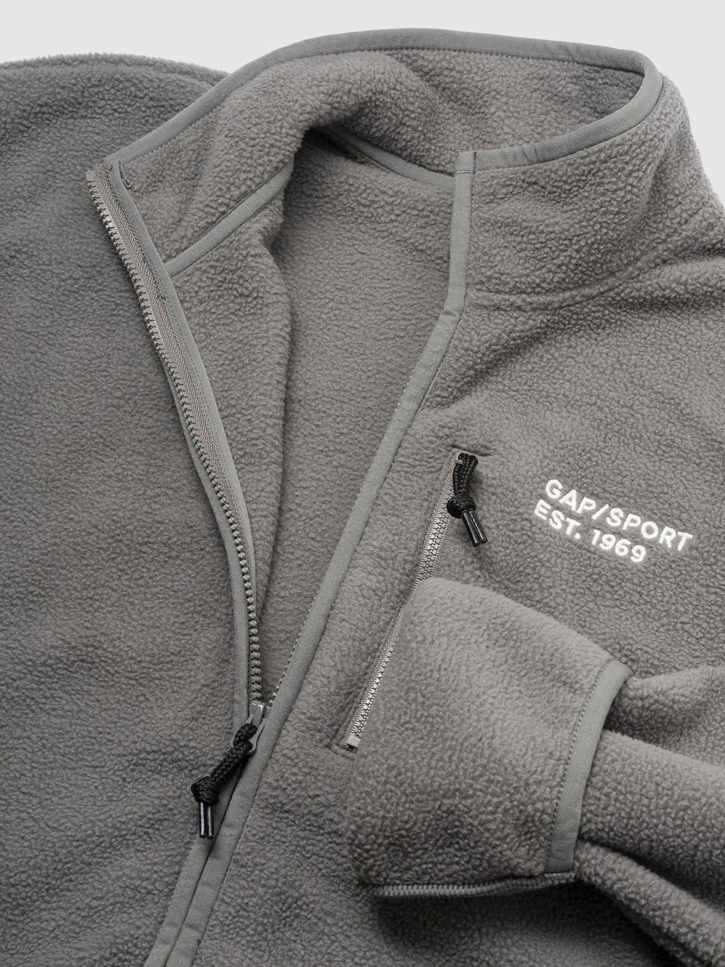 Gri Gap Logo Arctic Fleece Fermuarlı Ceket