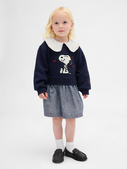 Lacivert Ruffle Yaka Sweatshirt Elbise