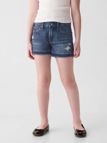 Koyu Mavi Low Rise Denim Şort