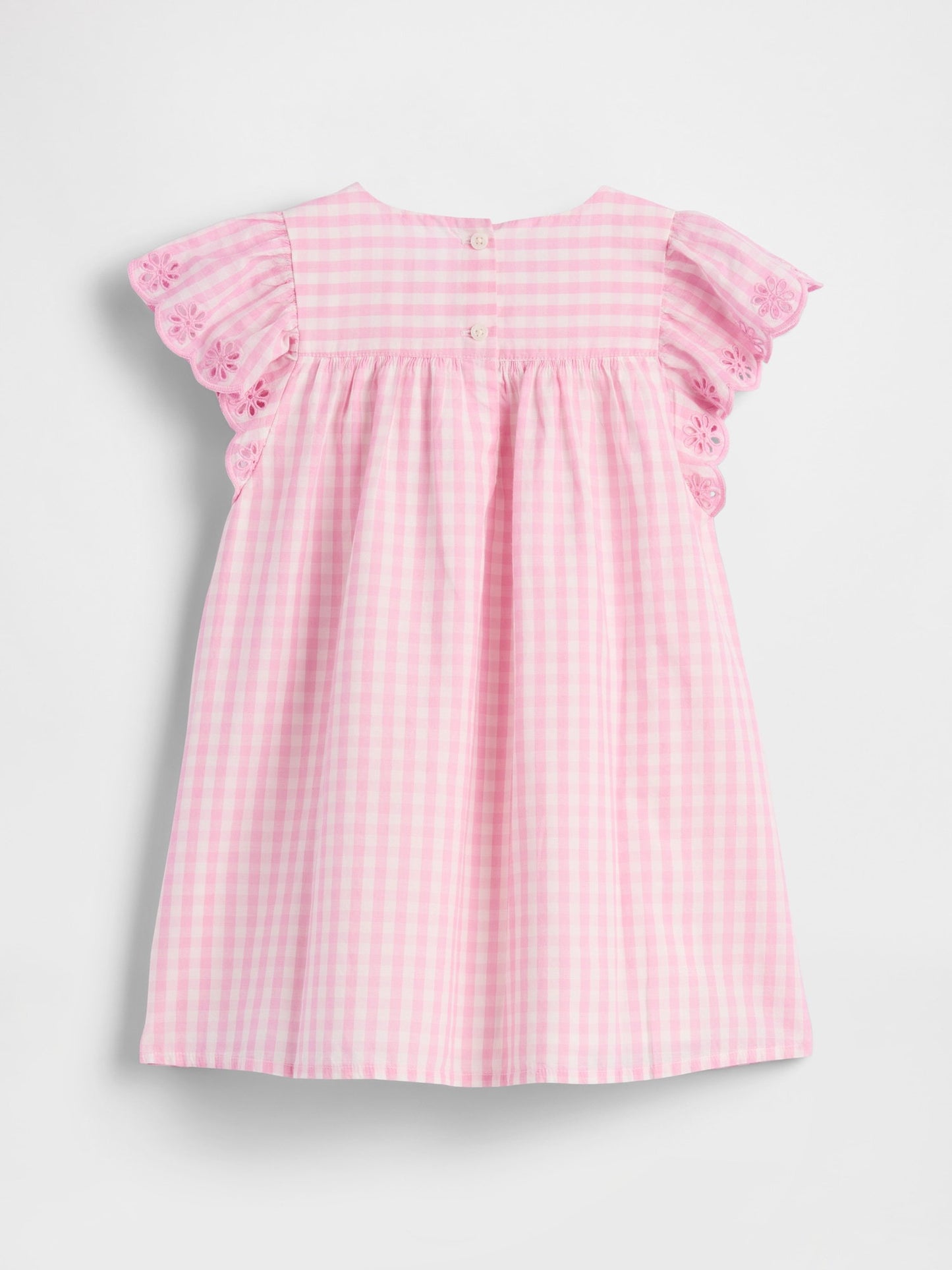 Pembe Eyelet Gingham Elbise