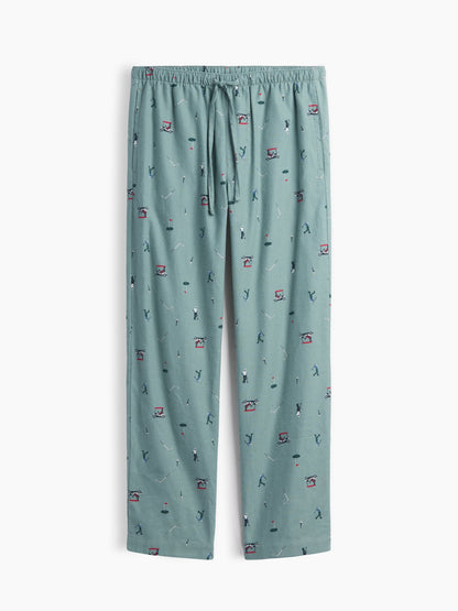 Açık Yeşil Relaxed Flannel Pijama Altı