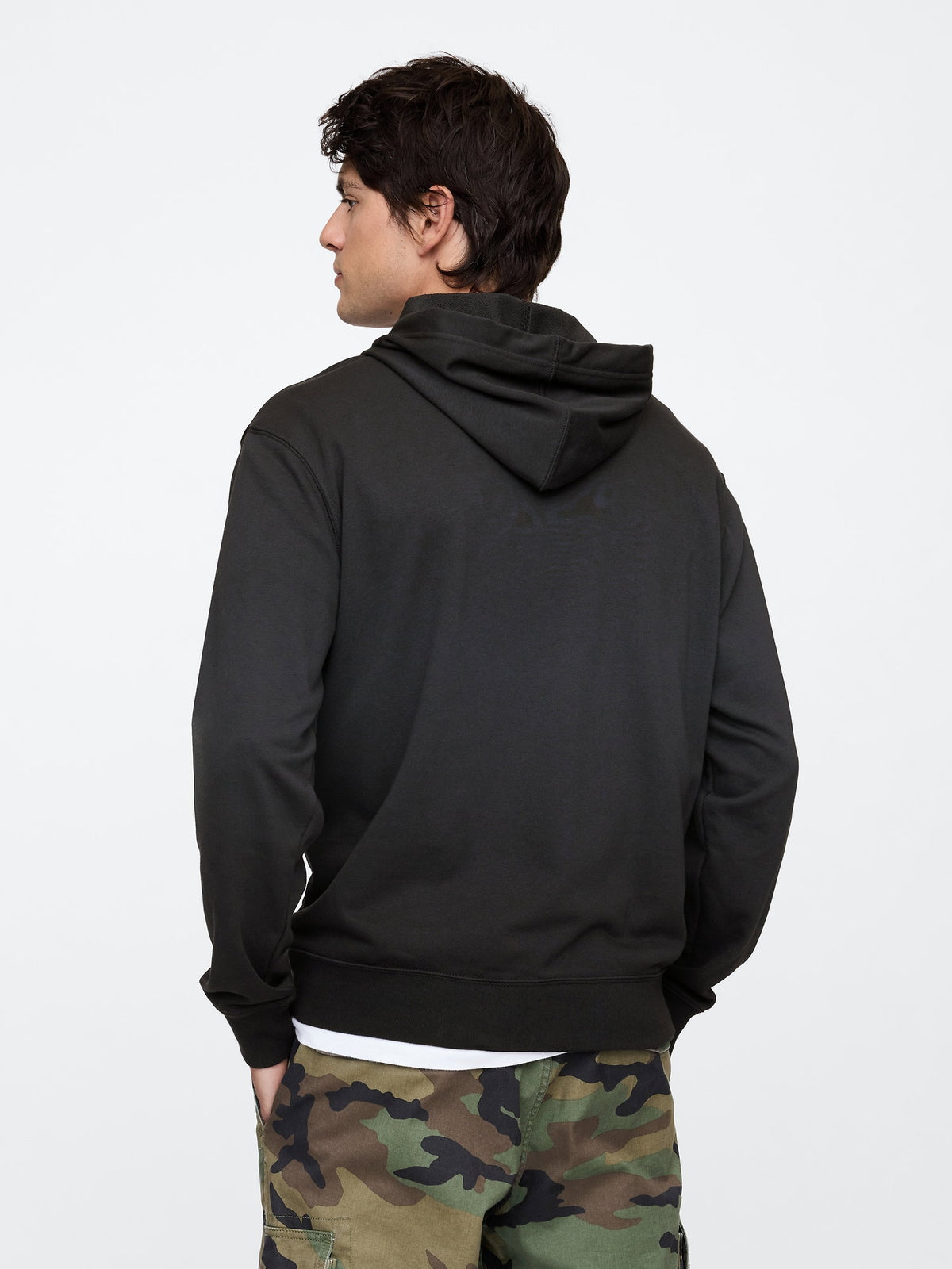 Siyah Gap Logo Fransız Havlu Kumaş Sweatshirt