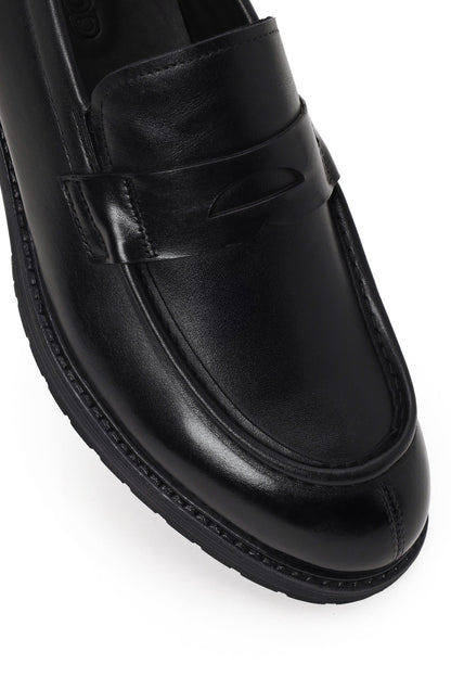 Erkek Siyah Deri Casual Loafer