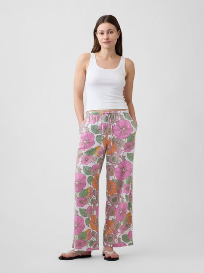 Çok Renkli Mid Rise Pull-on Wide-leg Pantolon