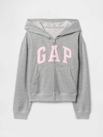 Gri Relaxed Gap Logo Fermuarlı Sweatshirt