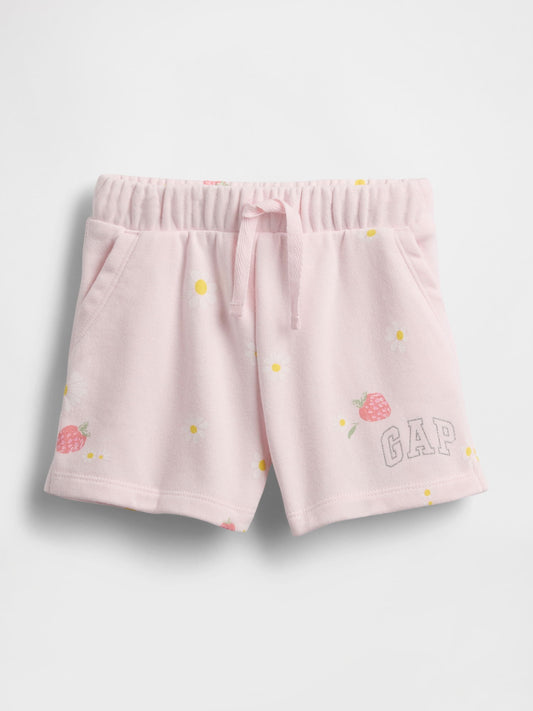 Açık Pembe Logo Pull-on Fransız Havlu Kumaş Şort