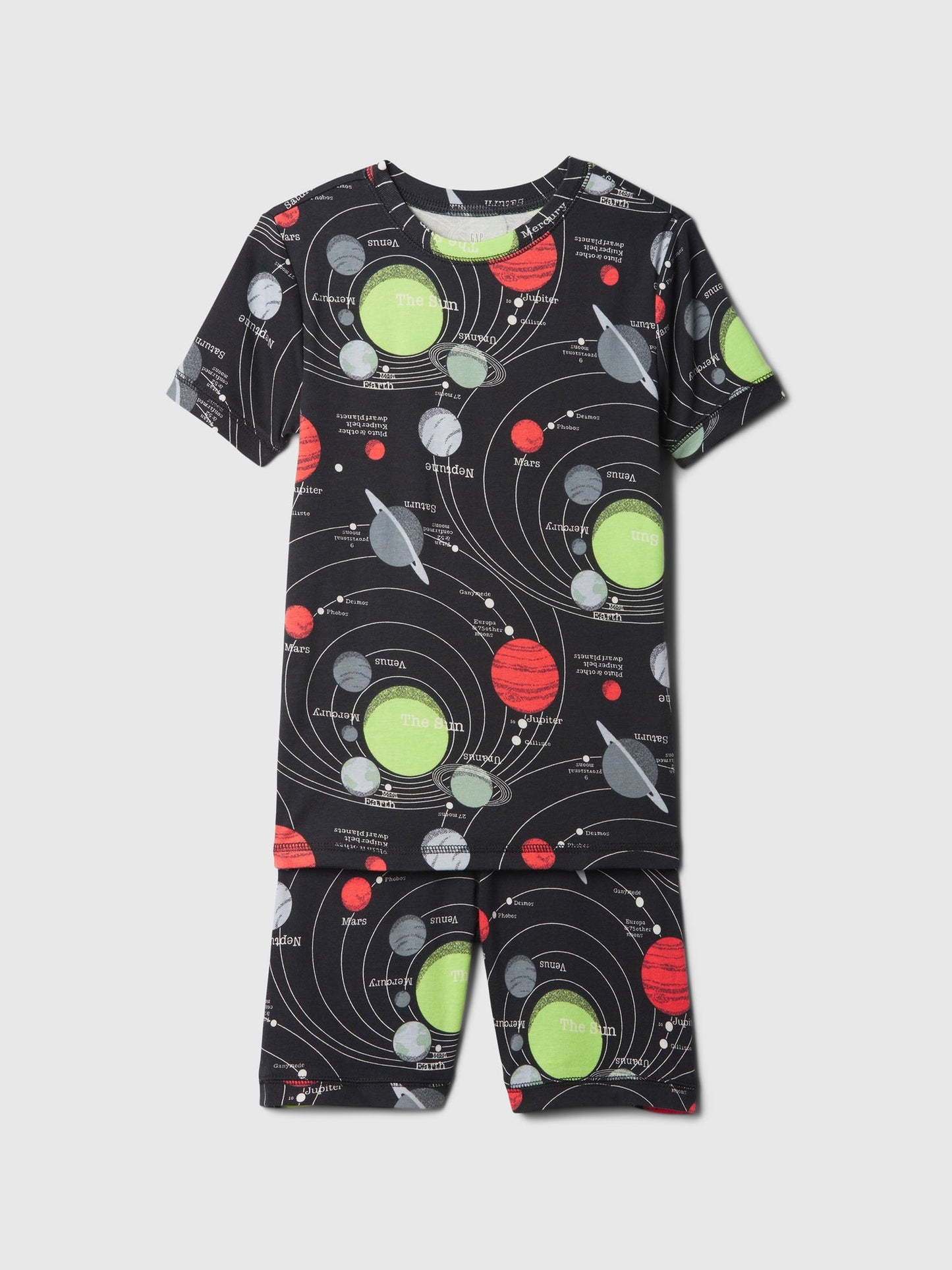 Siyah Organik Pamuk Desenli Pijama Takımı