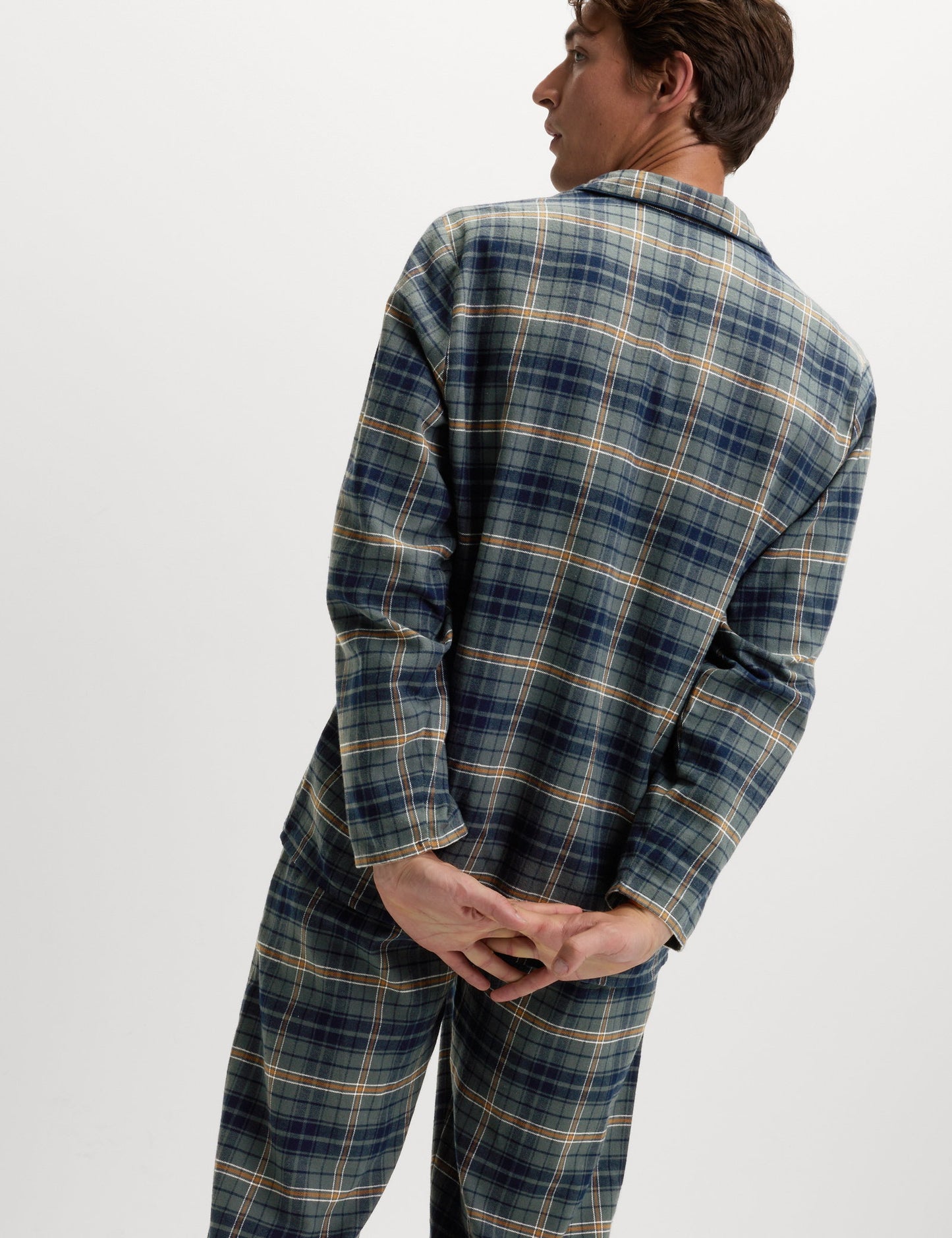 Saf Pamuklu Kareli Pijama Takımı