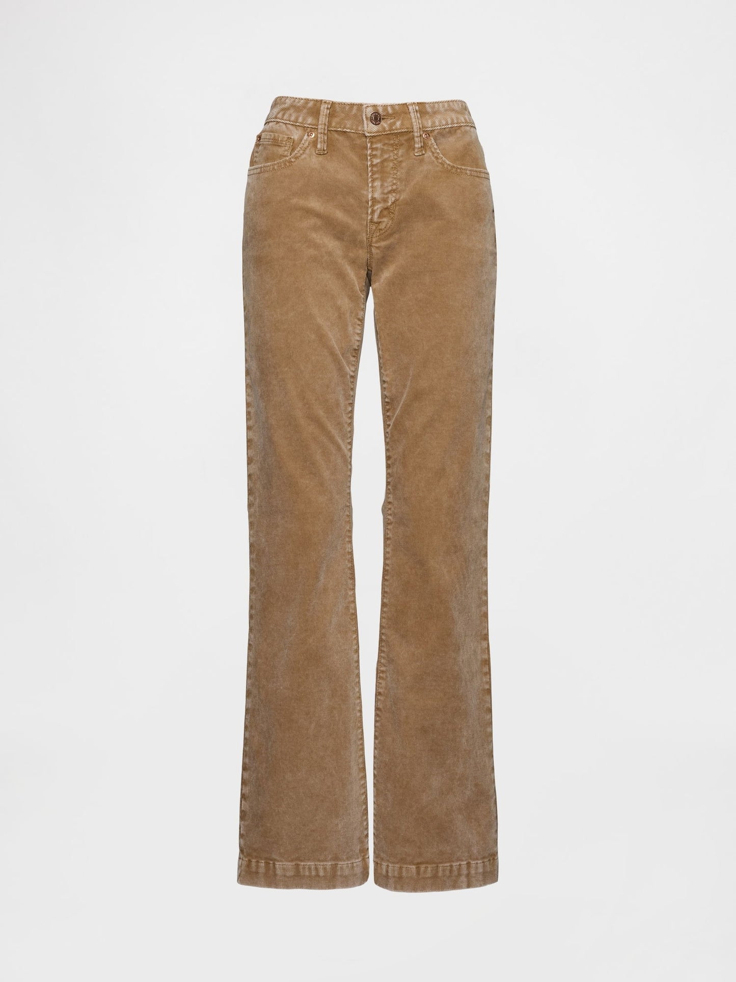 Kahverengi Low Rise Kadife Long & Lean Pantolon