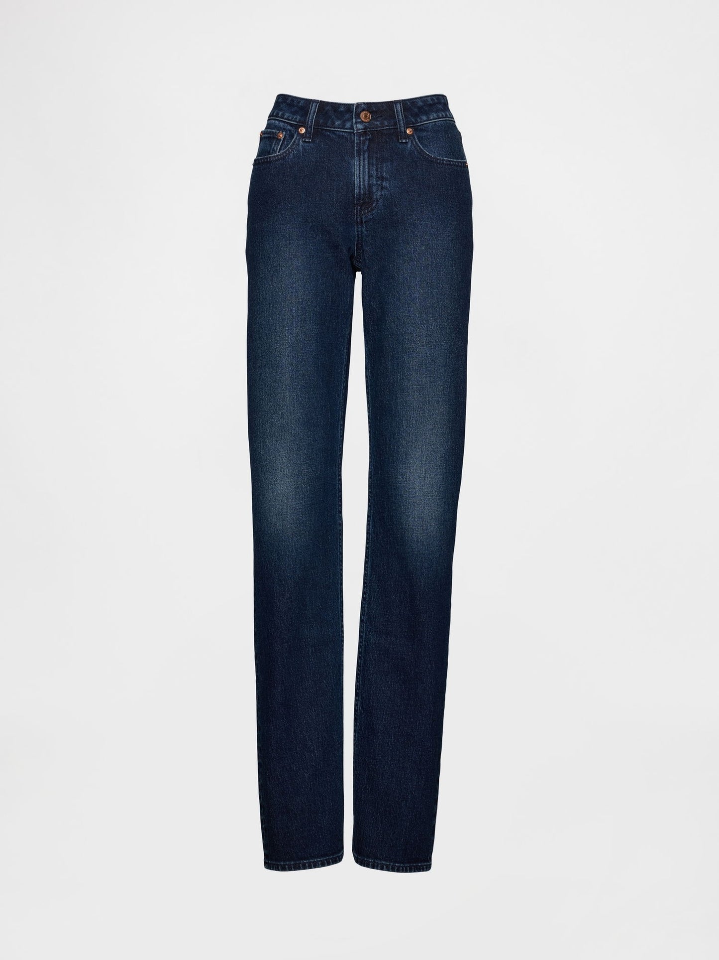 Koyu Mavi Curvy Low Rise '90s Slim Straight Jean Pantolon