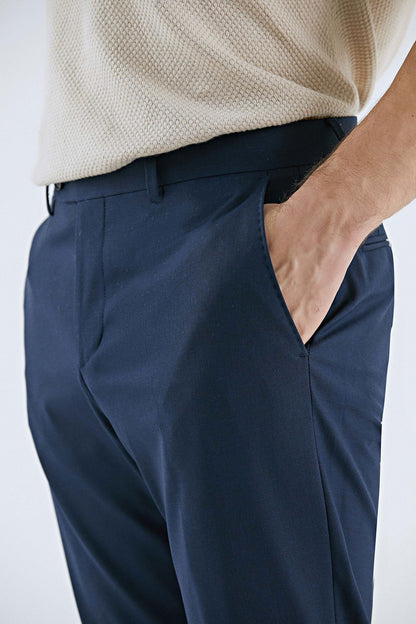 Tween Silim Fit Lacivert Yün Karişimli Kumaş Pantolon