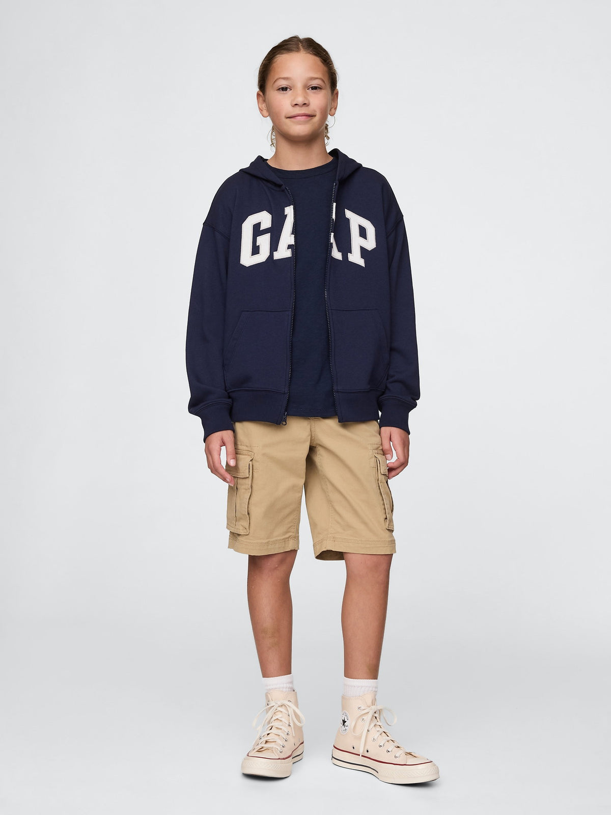 Lacivert Gap Logo Relaxed Fermuarlı Sweatshirt