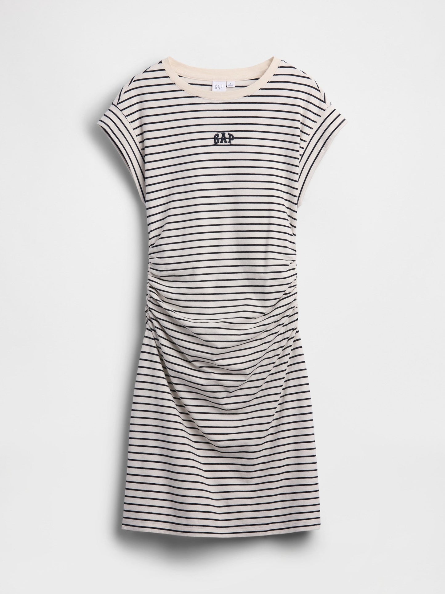 Beyaz Gap Mini Logo Ruched T-shirt Elbise