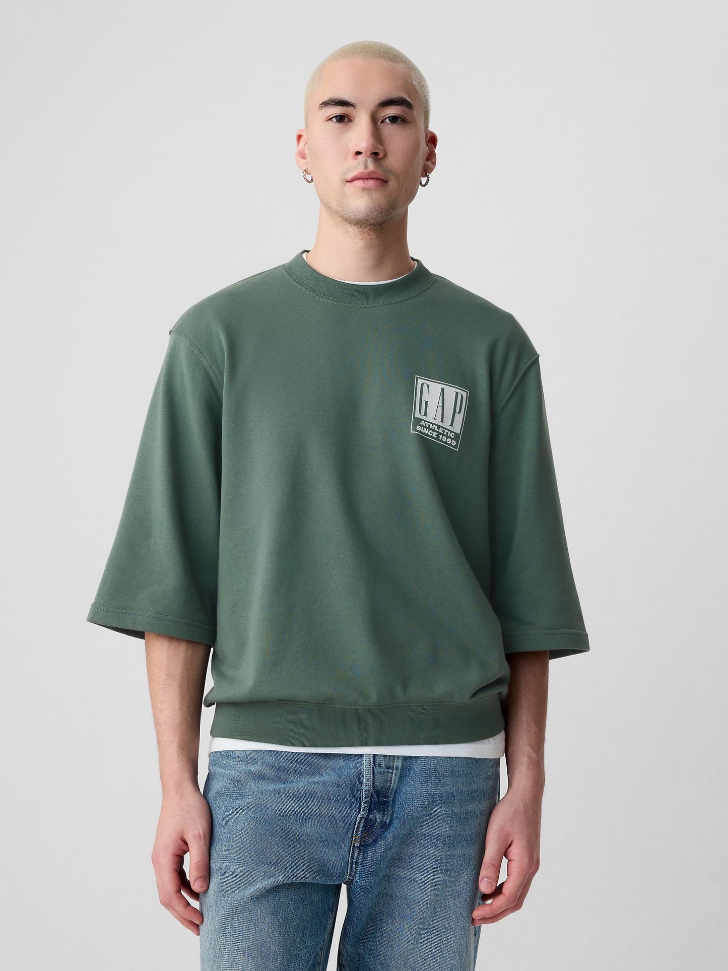 Yeşil Gap Logo Oversize Sweatshirt