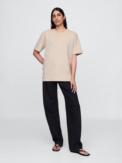 Koyu Bej Heavyweight Relaxed T-shirt