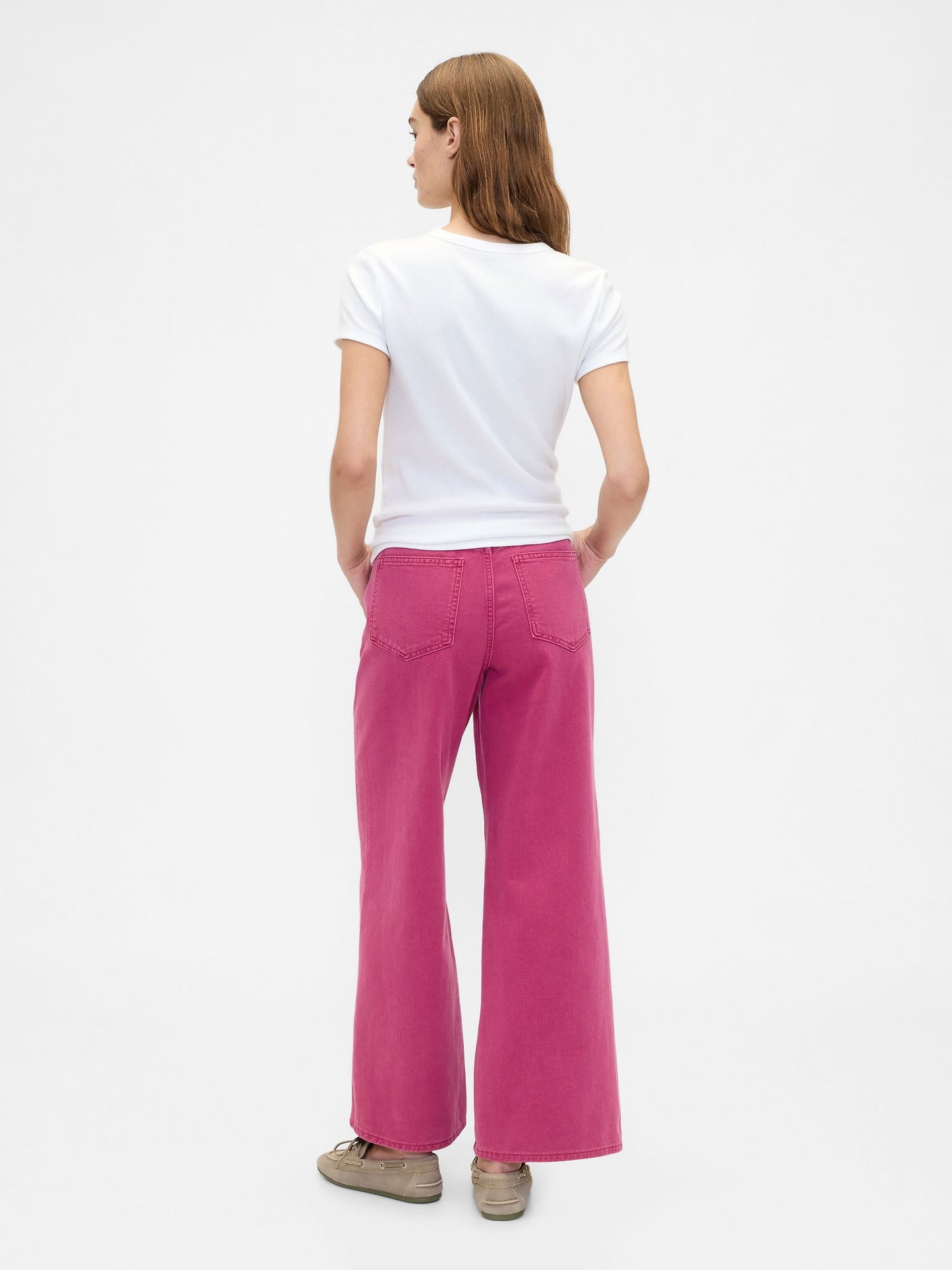 Pembe High Rise Wide-leg Jean Pantolon