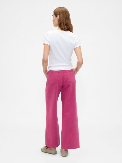 Pembe High Rise Wide-leg Jean Pantolon