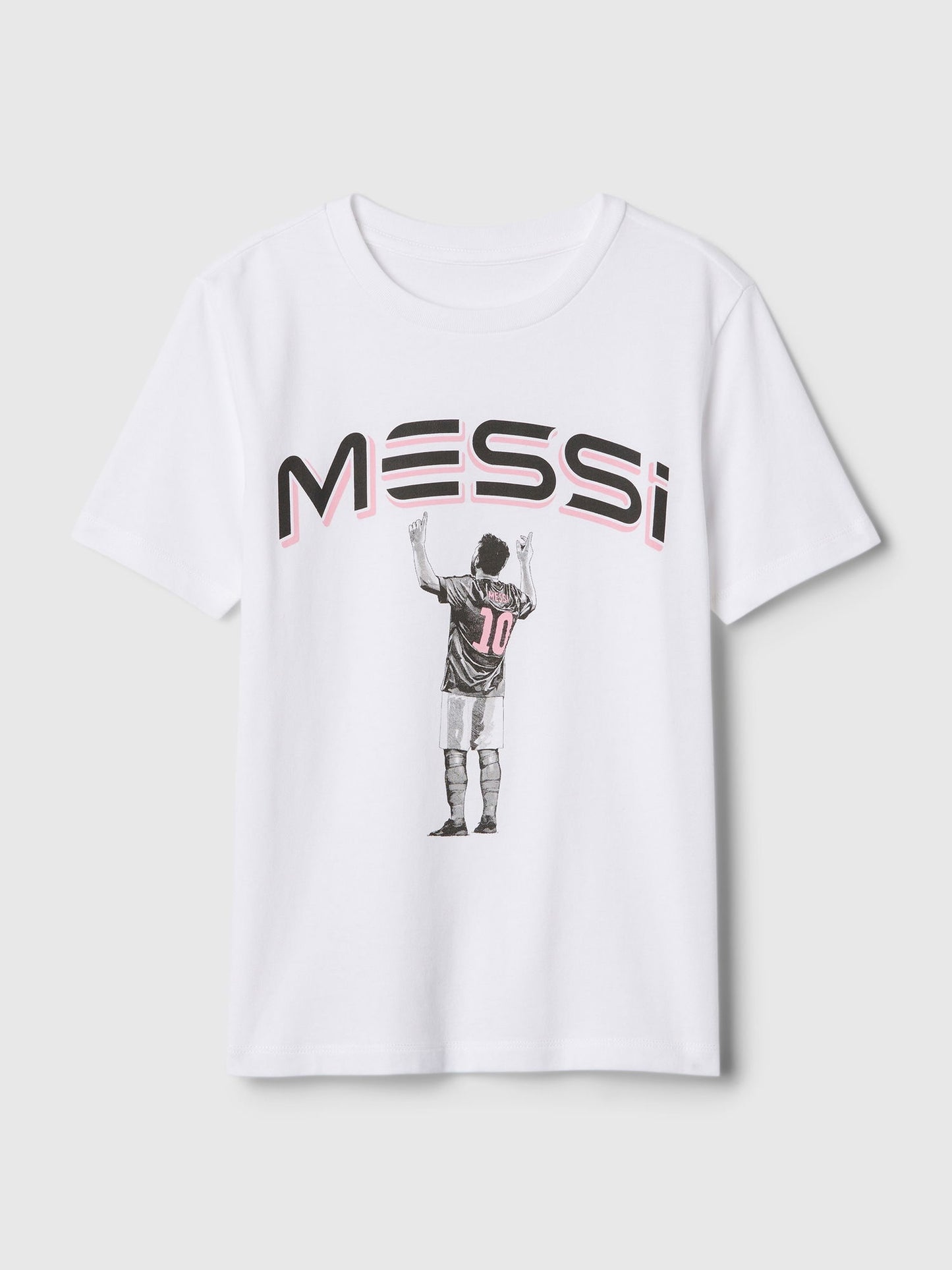 Beyaz Messi Grafikli T-shirt