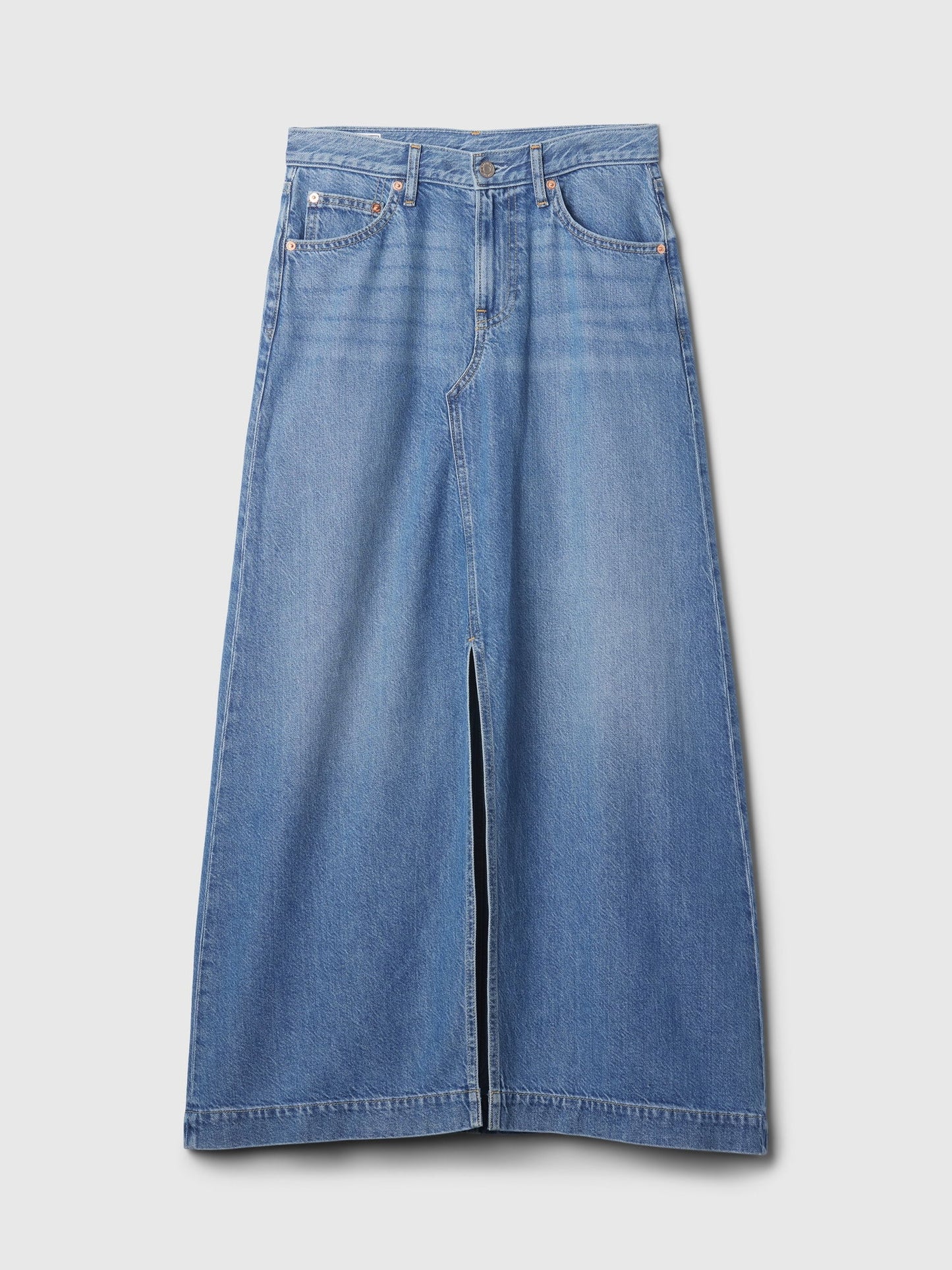Mavi Ultrasoft Denim Midi Etek